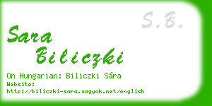 sara biliczki business card