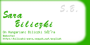 sara biliczki business card